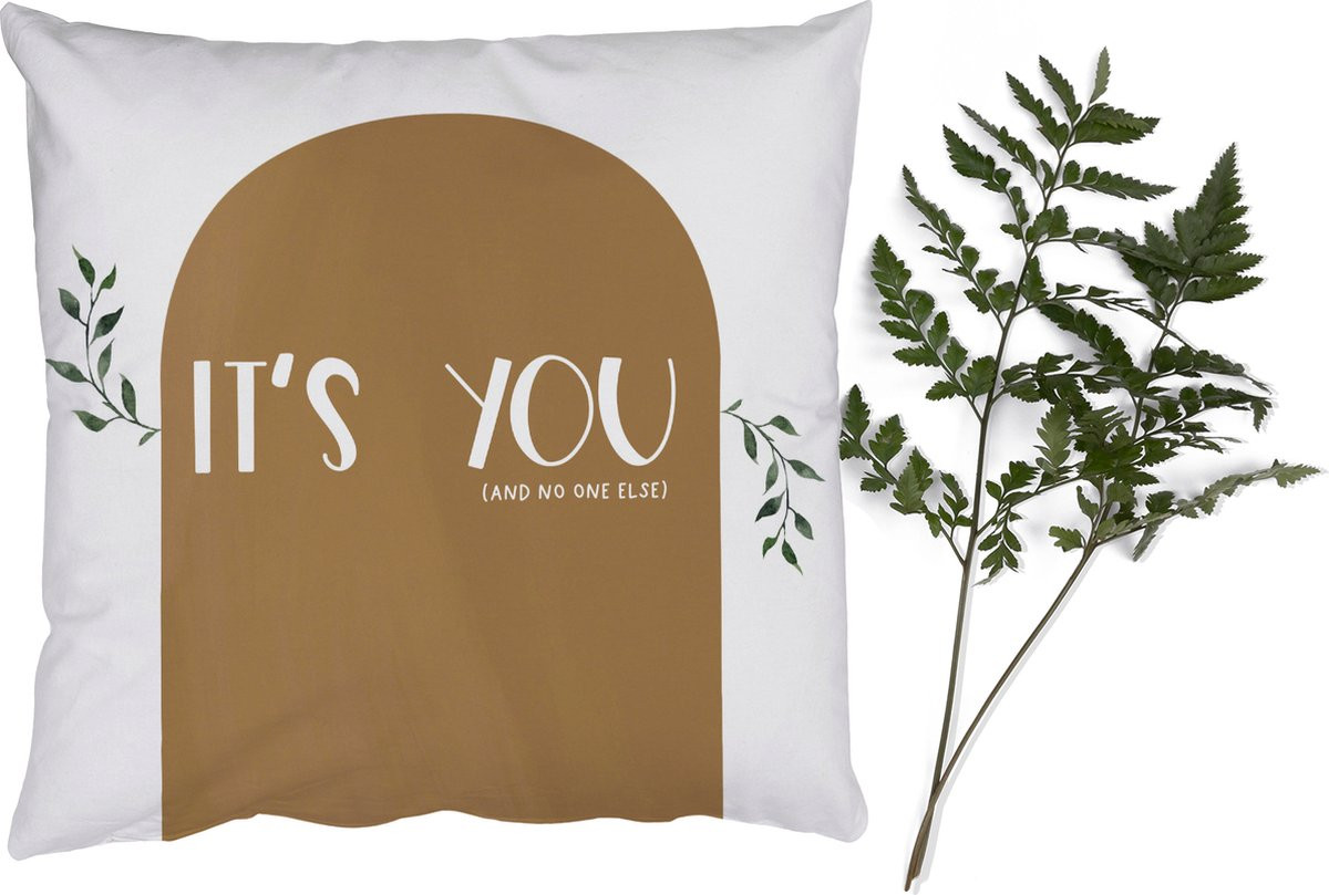 PillowMonkey Sierenkussen met quote It's you and no one else, 40 x 40 cm