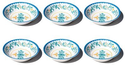 "Abode Homewares Montelupo NewWave Melamine Low Bowl - Multicolor - 7.6"" - Set of 6"