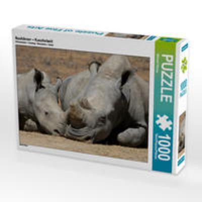 CALVENDO Puzzle Nashörner – Kuschelzeit 1000 Teile Lege-Größe 64 x 48 cm Foto-Puzzle Bild von Michael Herzog