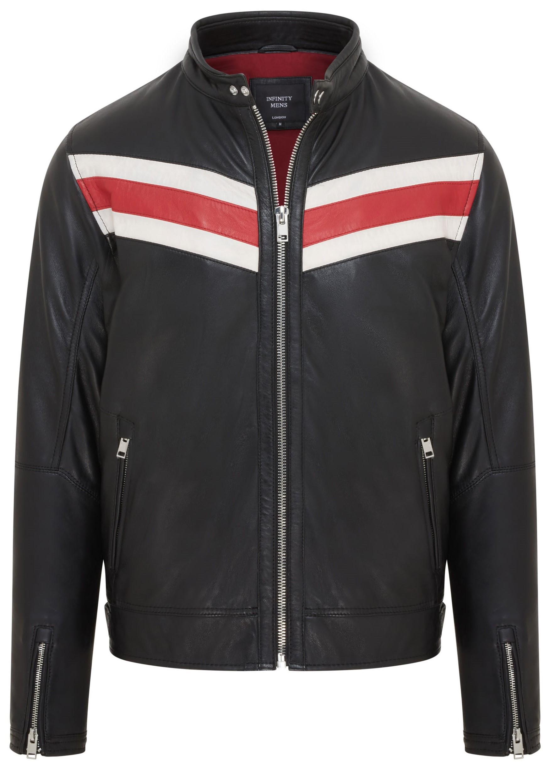 Schwarze Café Racer Biker-Lederjacke für Herren - Aniak