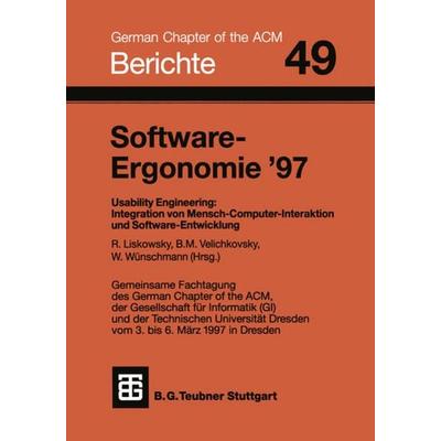Software-Ergonomie ’97, Taschenbuch von Rüdiger Liskowsky,Boris M. Velichkovsky,Wolfgang Wünschmann, Vieweg & Teubner, 978-3-519-02690-7