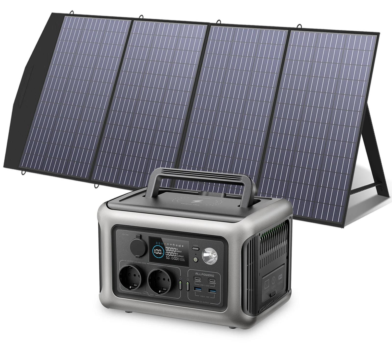 Selius Powerstation Generator met 200W Zonnepaneel - 600W Draagbare Powerbank