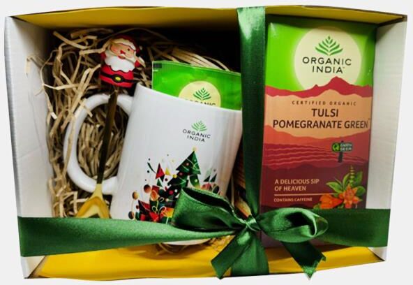 ORGANIC INDIA RITUAL NATAL INFUSAO BIO TULSI POMEGRANATE GREEN 25 SAQUETAS + CANECA