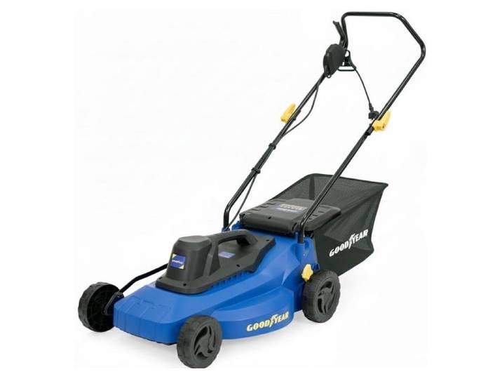 Tondeuse electrique 1800W Coupe Ø 40 cm Hauteur de coupe réglable de 25-75 mm Bac 35L GOODYEAR