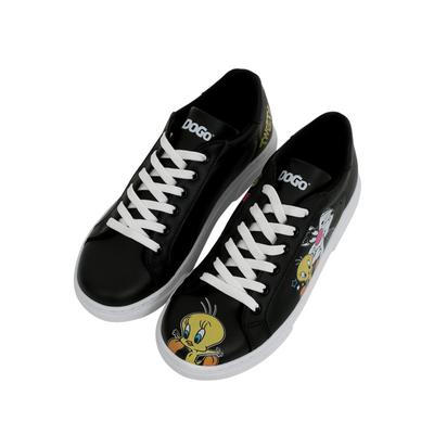 Sneaker DOGO "Ace Low-Top Sneaker Life Goes On Damen Sneaker, Ace Low-Top", Damen, Gr. 36, Normalschaft, schwarz, Lederimitat, Schuhe Sneaker, Handgefertigt
