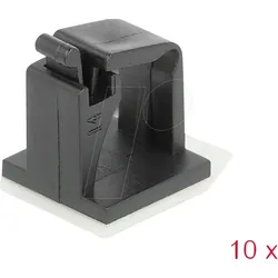 DELOCK 60247 - Kabelhalter mit Verschlussclip, selbstklebend, schwarz