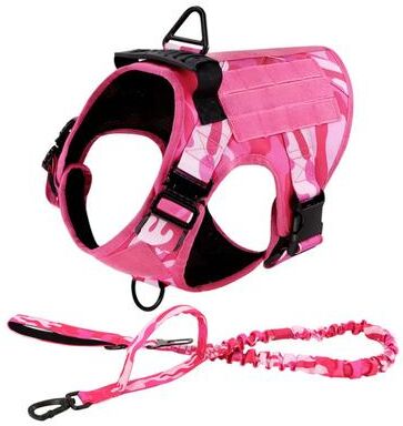 Uplift Treasures Pink Camouflage Tactical Dog Harness harness And Leash s