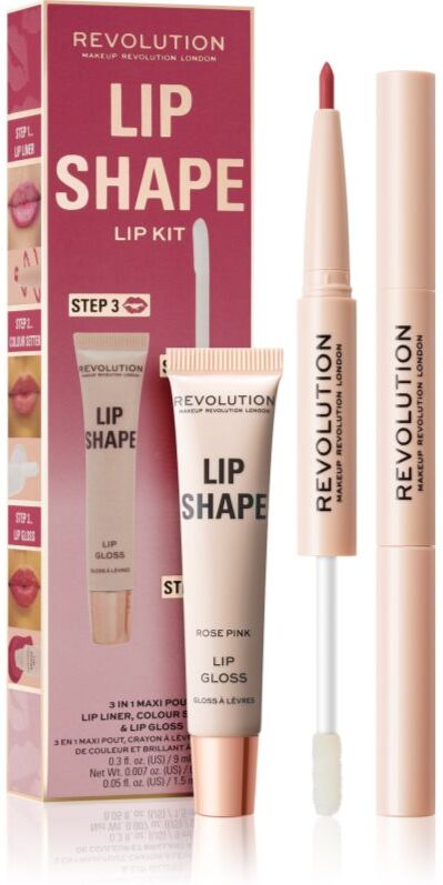 Revolution Lip Shape Kit lip set shade Rose Pink 1 pc