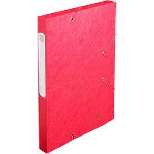 Exacompta Heftbox Cartobox, 18509H, aus Colorspan-Karton, A4, 2,5 cm Füllhöhe, rot, Verschluss seitlich mit Gummizug