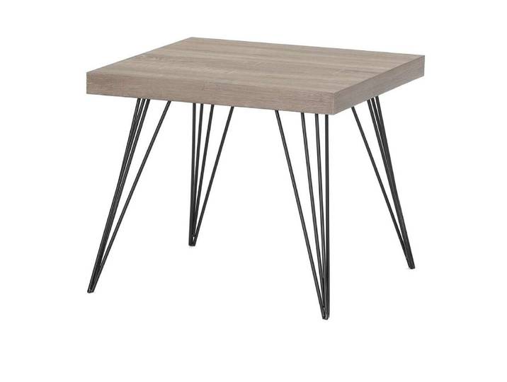 LebensWohnArt Couchtisch Design Couchtisch GRIGIO 50cm hellgrau Eichen-Optik Metallgestell