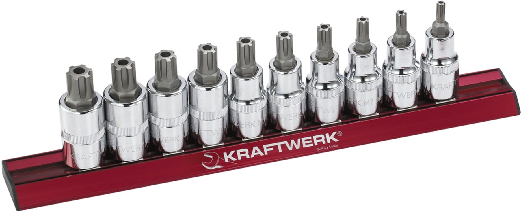 Kraftwerk Loch-RIBE-Bit-Stecknusssatz 1/2", 10-tlg. (329099)