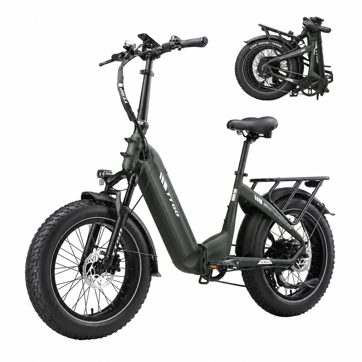 F6 Boost 20 Zoll Foldable E Bike,Fatbike E-Bikes, 250W, 48V 18Ah(120-140km), 70 Nm Drehmomentsensor, Shimano 7-Gang, Citybike, Hydraulikbremsen