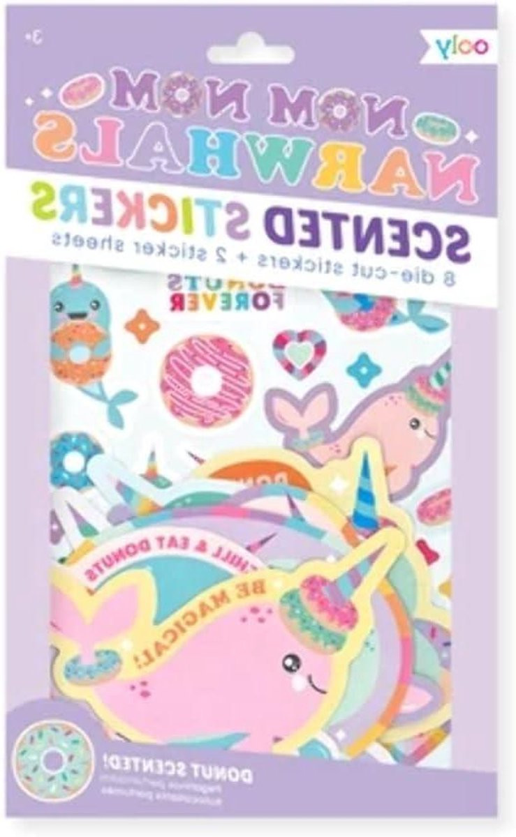 Geurstickers Narwal Donut - 10 stuks - Meerdere kleuren