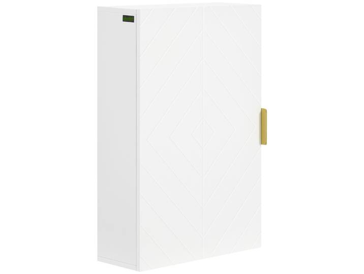 Kleankin Armoire murale de salle de bain- meuble de rangement - avec étagère réglable - dim. 40L x 15l x 60H cm blanc