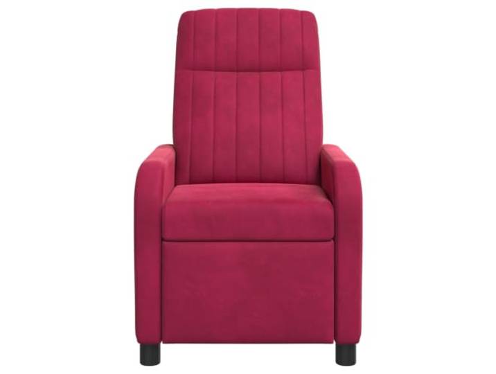 Sessel Recliner Rotwein Velours verstellbar 115-160 Grad Verstellbarer Neigungswinkel, Samtbezug, Metallrahmen, flache Armlehnen, einfache Montage