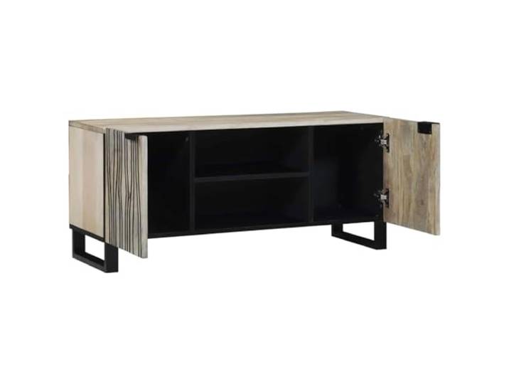 GKHPYURE TV-Einheit, weiß, 105 x 33 x 46 cm, Holz, mehrschichtig Wandmontage, 2 Türen, 2 Regale, modernes Design, platzsparende Lösung