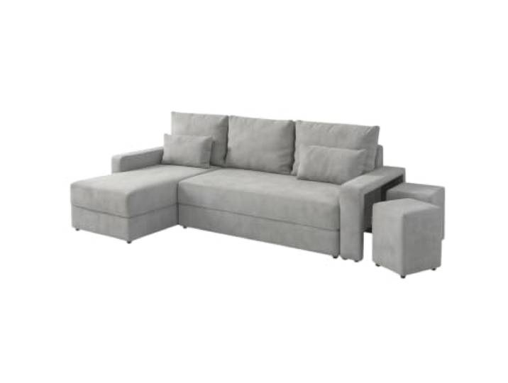 Furnelo Austin Ecksofa L Schlaffunktion Bettkasten 2 Hocker