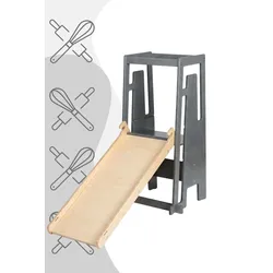 Tuki Entdeckerset - Lernturm + Rutsche mit Maltafel, Farbe: Black