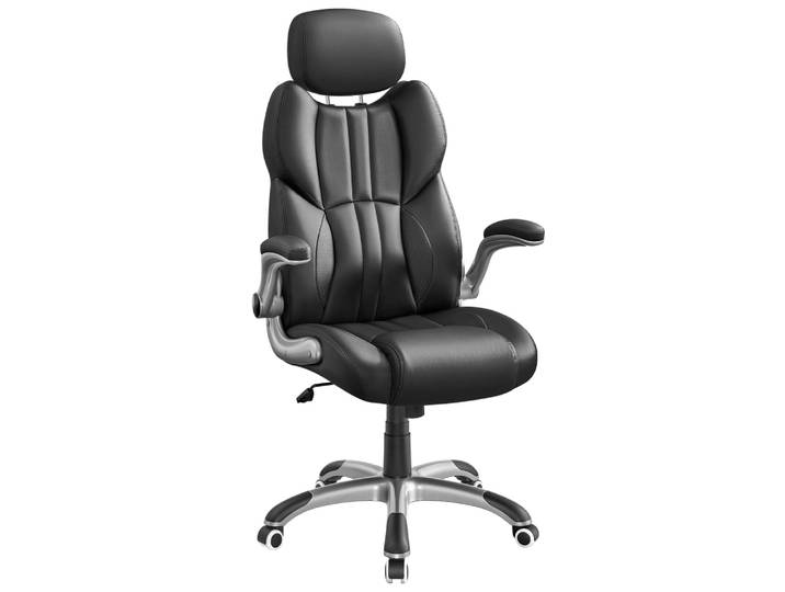 Chaise de bureau cadre en contreplaqué cadre en acier simili noir