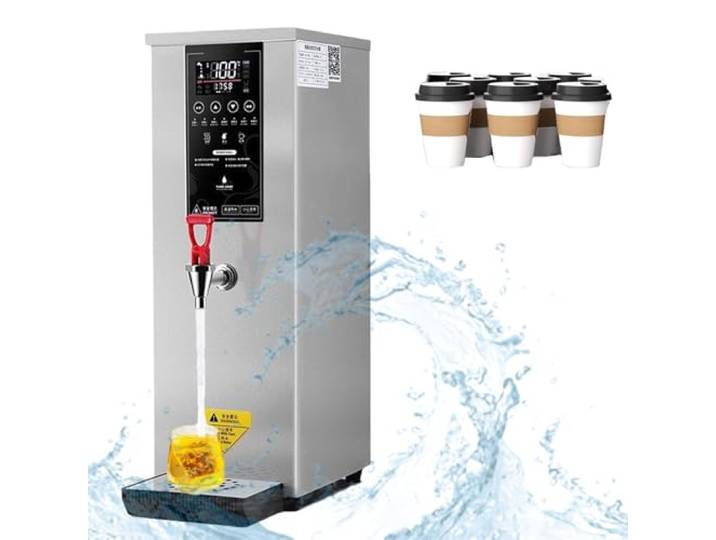 ZEEKYFOR Heißwasserspender für die Arbeitsplatte, 25 l, 3000 W, Wasserkocher für Heißgetränke, LCD-Touchscreen, für Kaffee, Tee, Restaurant, Büro,Silver