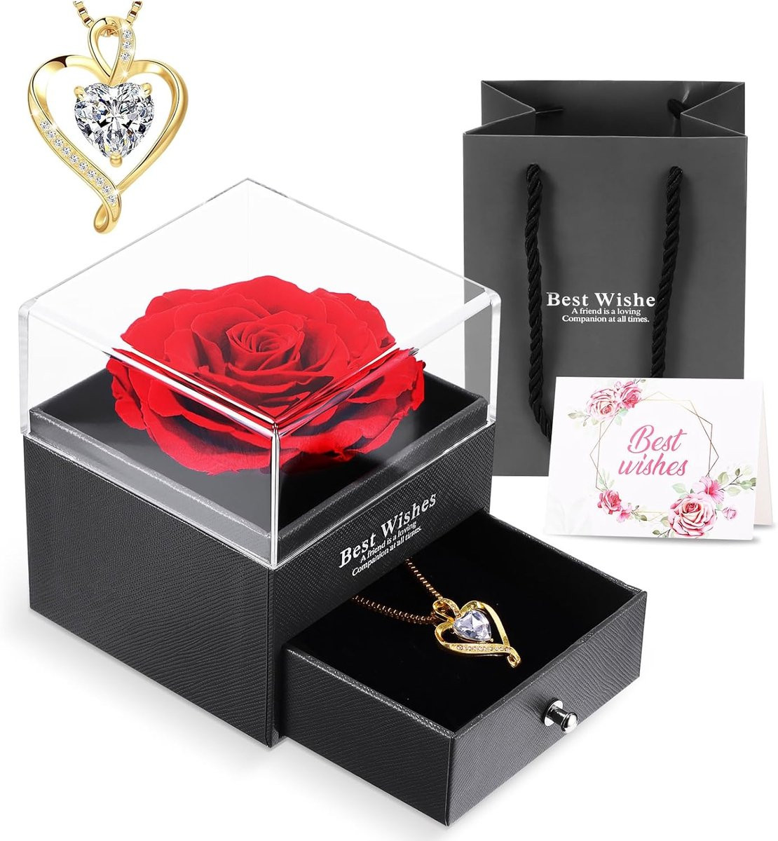 Handgemaakte Eeuwige Roos in Geschenkdoos - Geconserveerde Echte Roos voor Romantische Cadeaus