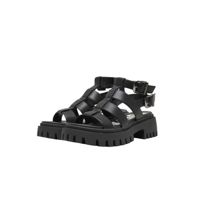 Sandale BUFFALO "Buffalo ZANOS GREEK - VEGAN NAPPA", Damen, Gr. 38, schwarz, Kunstfaser, unifarben, Schuhe Sandale