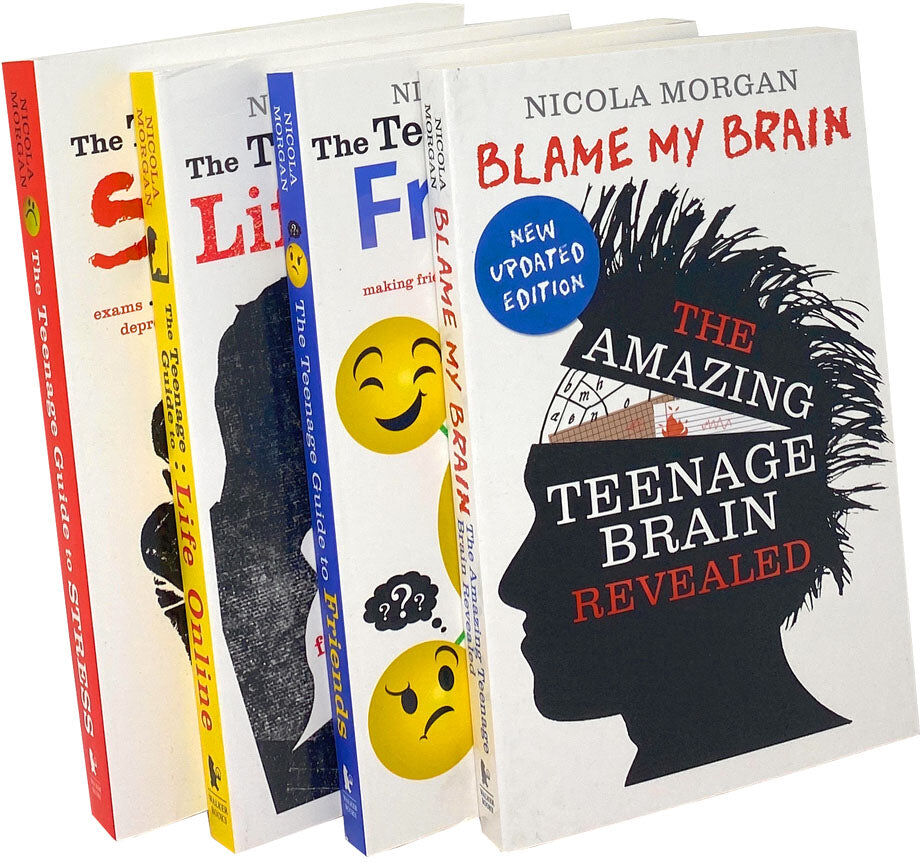 Walker Books Nicola Morgan Teenage Guide 4 Books Collection Set   The Teenage Guide to Stress, Friends, Life Online & The Teenage Brain