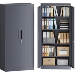 Wiltec, Aktenschrank, Aktenschrank Stahl 78x39x170cm Anthrazit Büroschrank Metallschrank Ordner (39 x 78 x 170 cm)