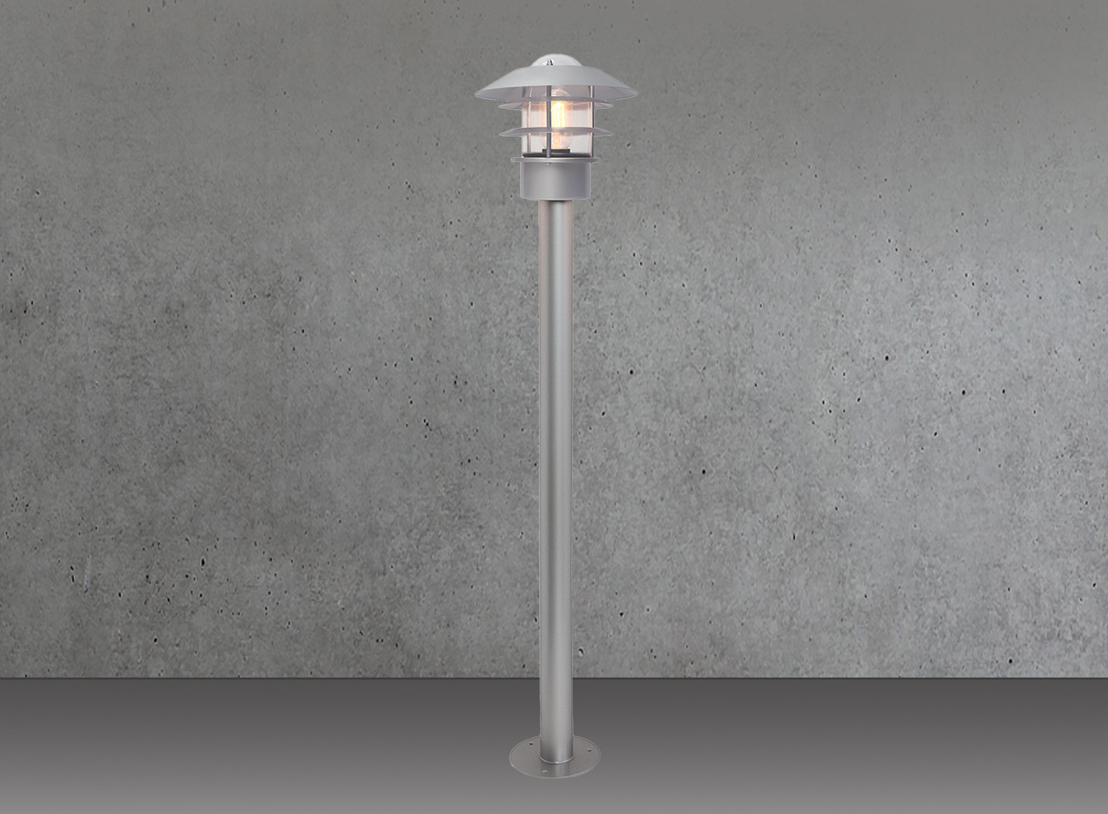 Elstead Lighting Helsingør buitenlamp, staande bollard, zilver, E27, 100 cm, IP44
