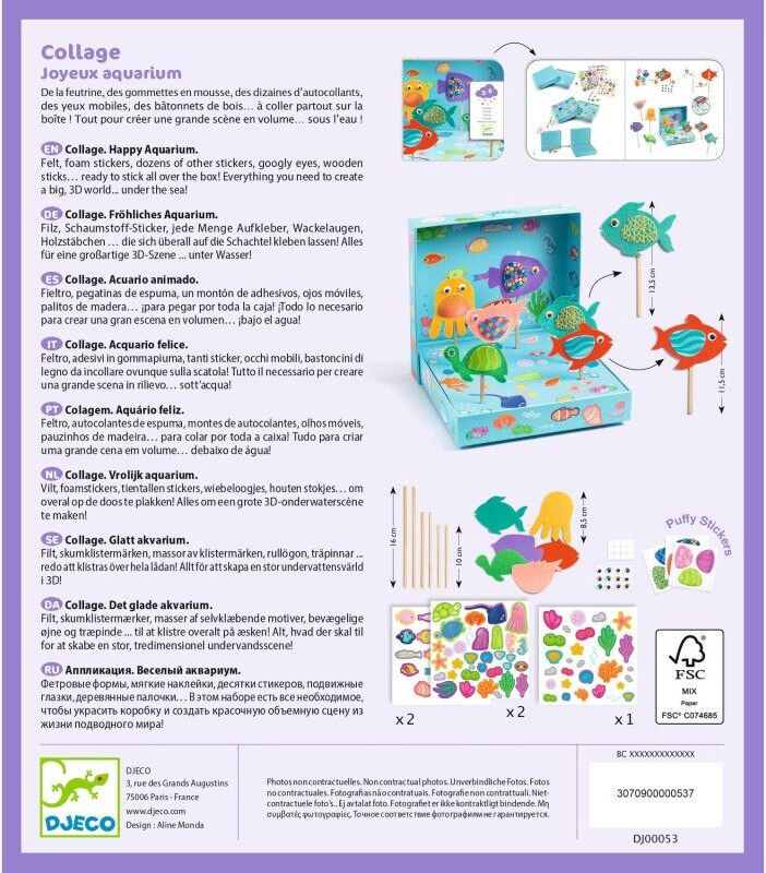 Coffret Collage Joyeux Aquarium - Djeco