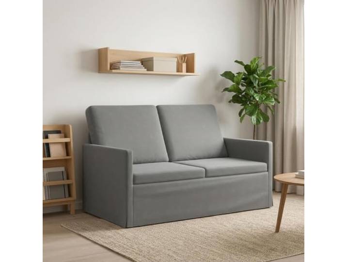 2-Sitzer Sofa Dunkelgrau 130 x 81 x 82 cm Samt Metallrahmen,Kissenrücken,eckige Form,Samtoberfläche,Anleitung inklusive,Zusammenbau zu zweit