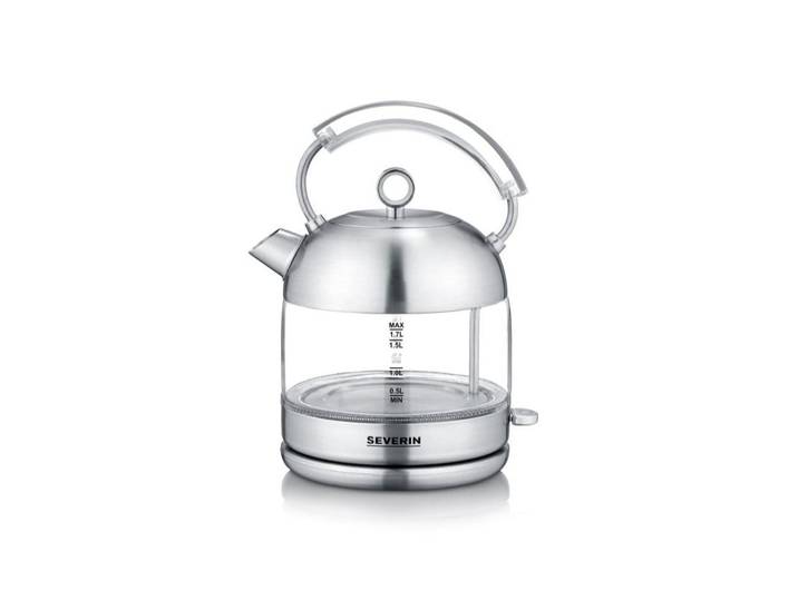 SEVERIN Wasserkocher WK 3459 1,7 l , silberfarben, B:22,5cm H:29,5cm T:18,5cm, Wasserkocher, Wasserkocher