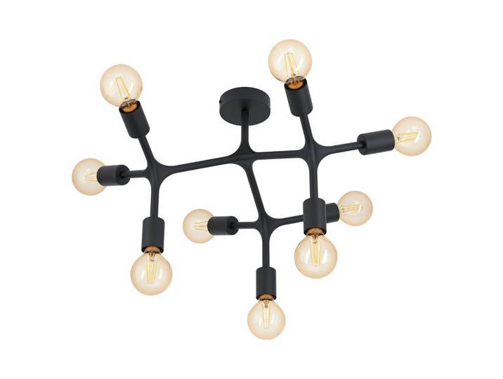 EGLO BOCADELLA 1\, 9 ampoules\, E27\, IP20\, Noir
