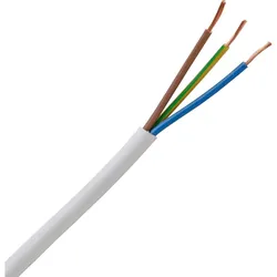 Kopp 151810842 Mittlere Schlauchleitung H05VV-F 3Gx1, 5mm2, 3-adrig, 10m Ring, Farbe: weiß