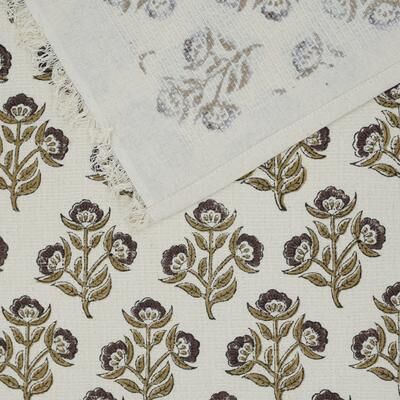 Fabdivine Handmade Floral Block Print Kitchen or Bath Room Hand Towels Home or Office Accent