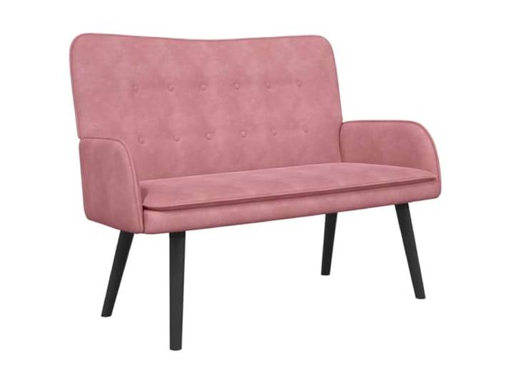 Yisssmeng Zweisitzer Sofa Rosa 115 x 61 x 87 cm Samt Couch Modernes Polstersofa mit Metallrahmen und Holzfüßen Kleines Sofa für Wohnzimmer Schlafzimmer Samtsofa