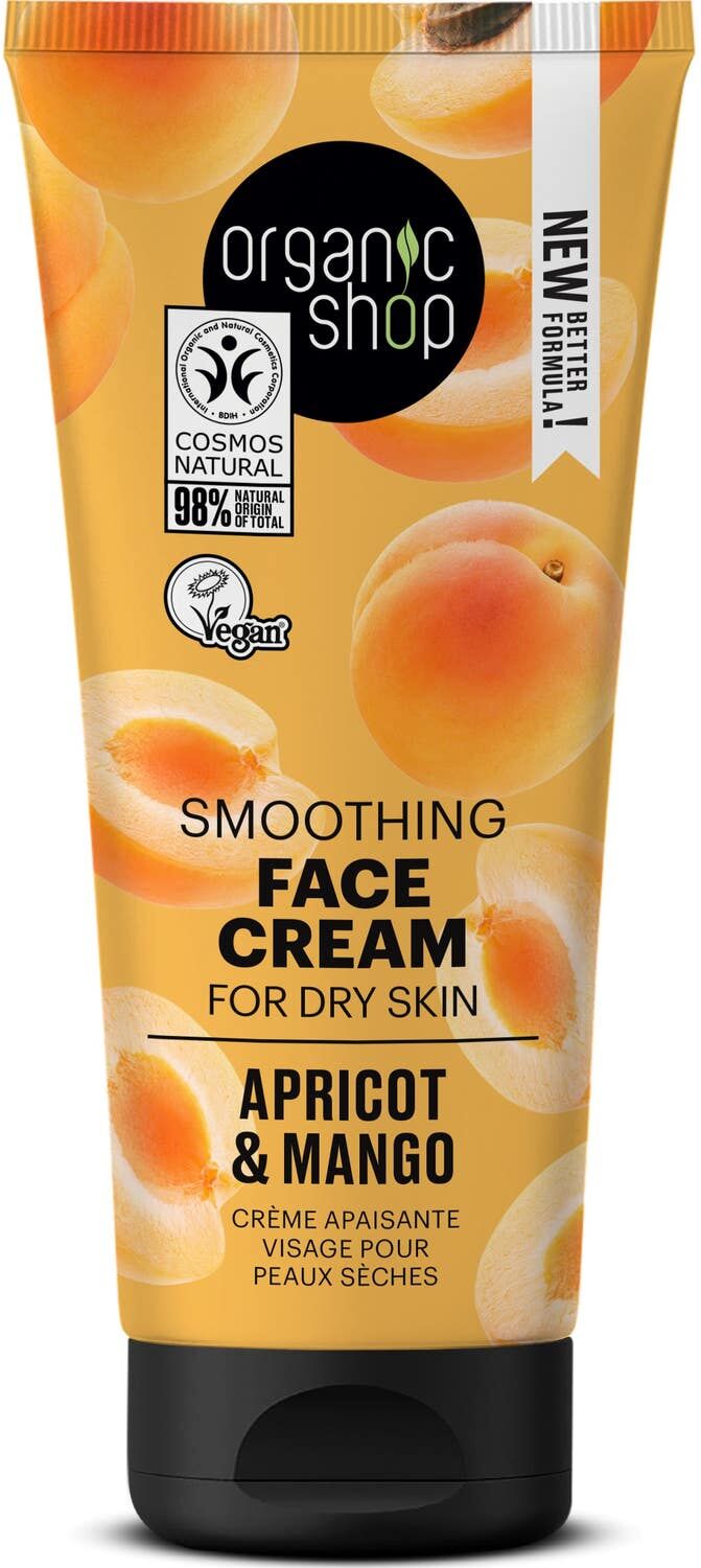 Organic Shop Crema Facial Ligera Diaria para Piel Seca Albaricoque Orgánico 50 ml