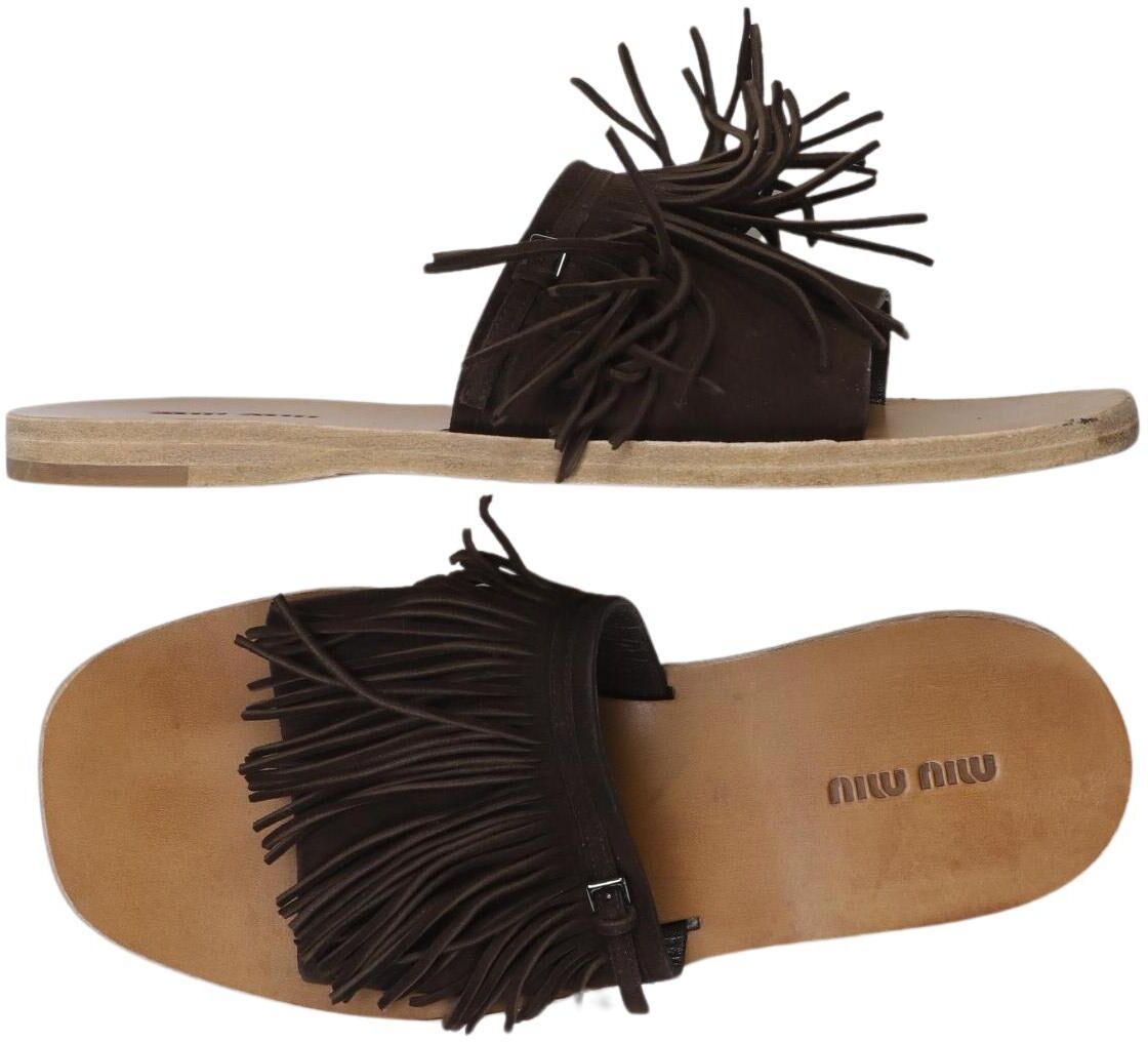 Miu Miu Damen Sandalen, Braun, Gr. EU 37.5, kein / Etikett - Second Hand