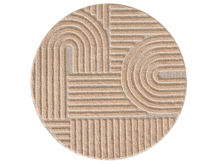 home24 Laagpolig vloerkleed Art rond roze/roze Ø 80cm polyester