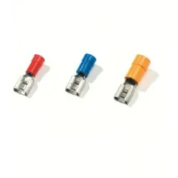 ABB RA29 Flachsteckhülsen nach DIN 46245, Kabeldurchmesser 0.5 - 1.5 mm2, Messing, PC - Polycarbonat Isolation, rot 7TCI029980R0585 VPE=100  - 100 Stück