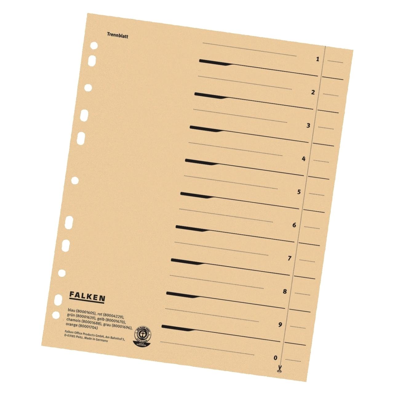 Falken Trennblätter 1-10 beige, 100 St. (80001688)