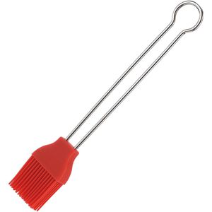 Westmark Backpinsel Bratpinsel Silicone, rot / silber, hitzebeständig, Silikonborsten & Edelstahlgriff, 20 x 3,4 cm