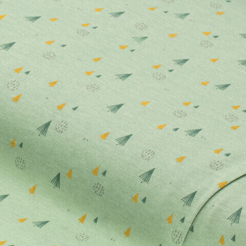 Baumwoll-Jersey "Bäume", mint-color