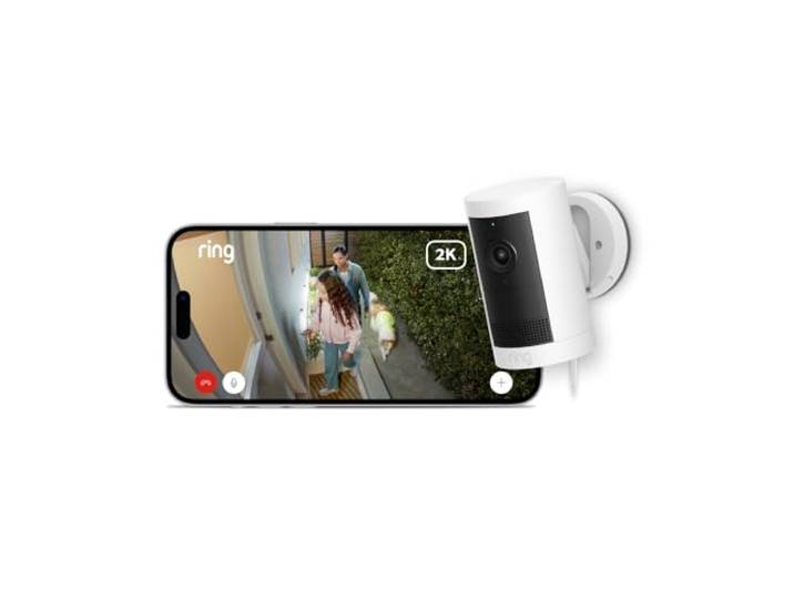 Ring Buitencamera Plus met stekkeradapter (nieuwste generatie) – 2K met Ring Vision – zelf te installeren beveiligingscamera – alternatief voor CCTV – Gratis Ring-proefabonnement van 30 dagen