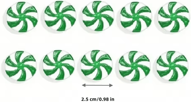 Inspire Curations Christmas Candy Cane Ornaments Hanging Tree Decorations Set green 10pcs