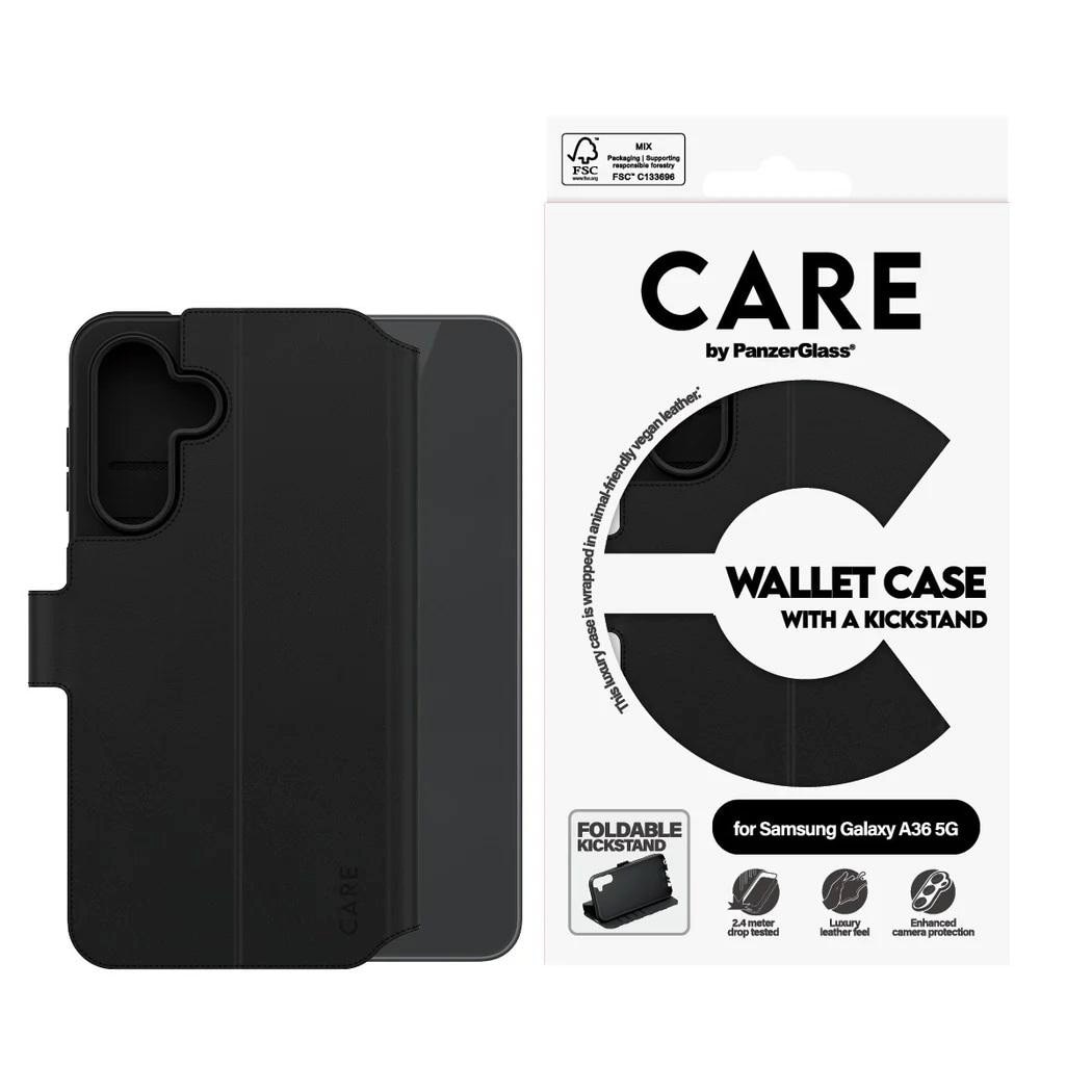 CARE by PanzerGlass® Feature Wallet Case mit Kickstand Samsung Galaxy A36 5G CRRFEWLG38083