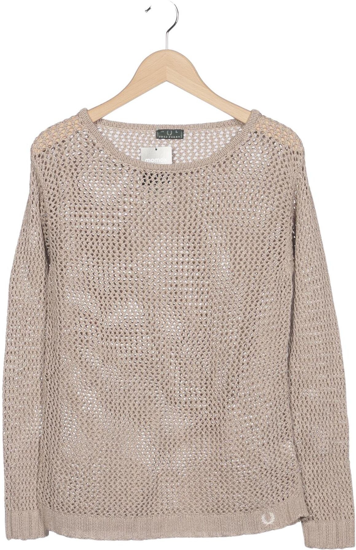 Fred Perry Damen Pullover, Beige, Gr. L, Baumwolle - Second Hand