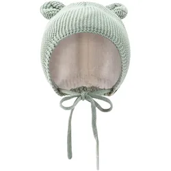 Sterntaler Winter-Strickmütze mit Ohren, gruen, 49