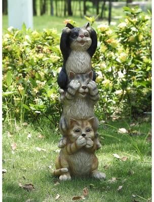 Hi-Line Gift Ltd. Stacked Cats - Hear/See/Speak No Evil