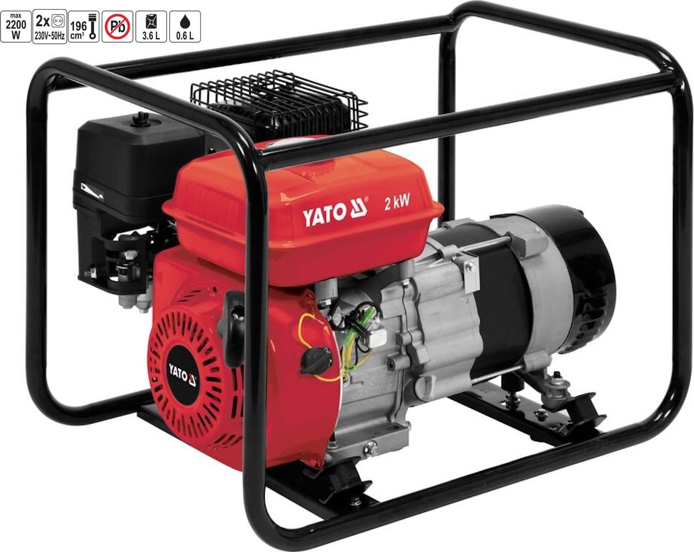 YATO Stroomgenerator 2200W met 2x230V en AVR